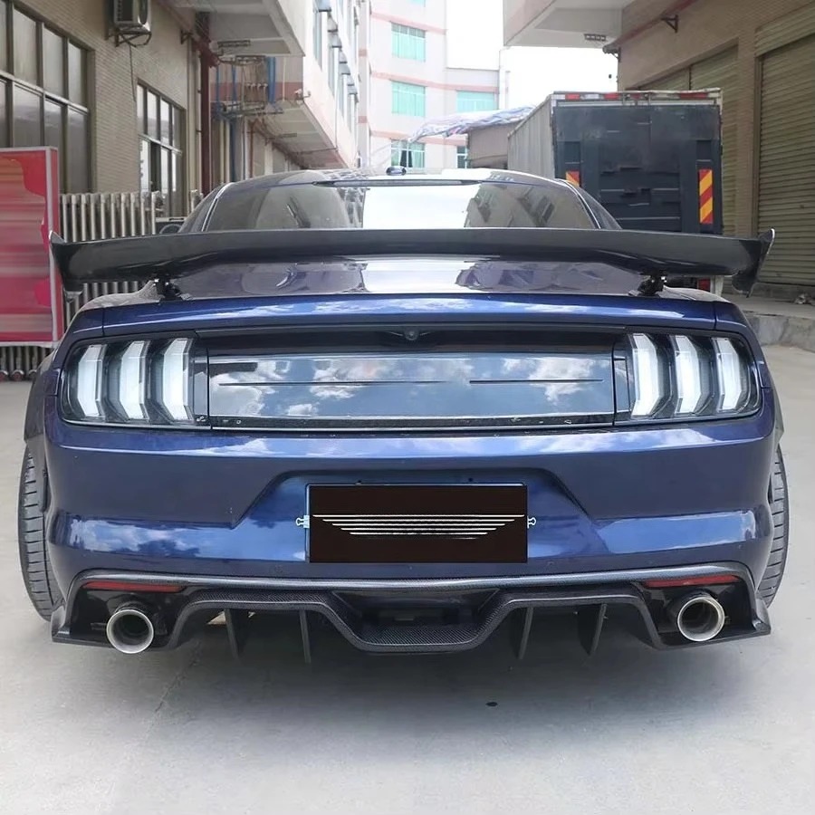 Carbon Fiber AC Style Rear Diffuser for 2017 2016 2015 Mustang Includes Exhaust Bumper Cut-Outs New External Body Car Kits